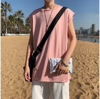 Men's Casual Loose Solid Color Sports Vest with Modal