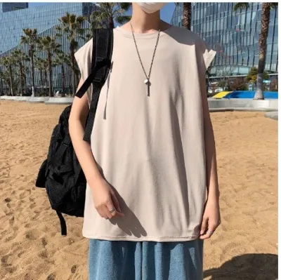 Men's Casual Loose Solid Color Sports Vest with Modal