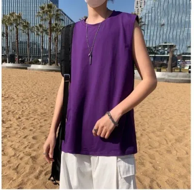 Men's Casual Loose Solid Color Sports Vest with Modal