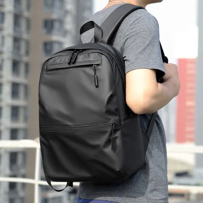 MenS Fashion Simple Solid Color Multi-Pocket Backpack