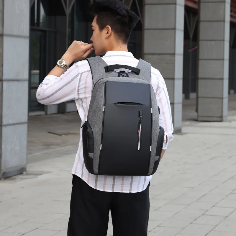 Men's Fashion Multifunctional USB Rechargeable Large Capacity Laptop Backpack