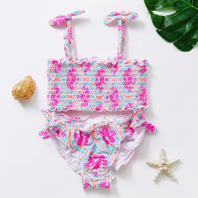 Children Kids Baby Fashion Girls Print Swimsuit Nylon