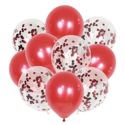 Confetti Sequins Transparent Balloon Set Wedding Room Decoration 10pcs/Pack