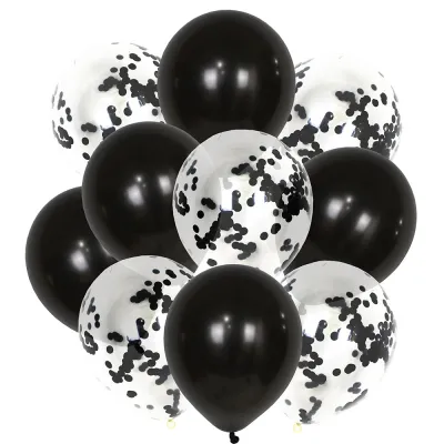 Confetti Sequins Transparent Balloon Set Wedding Room Decoration 10pcs/Pack