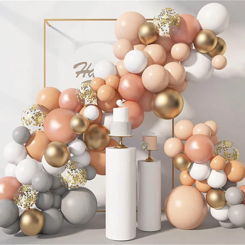 Fashion Wedding Party Decoration Rose Gold Nude Balloon 129pcs/Set