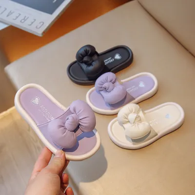 Children Kids Baby Fashion Girls Casual Bowknot Princess Soft Bottom Slippers Shoes