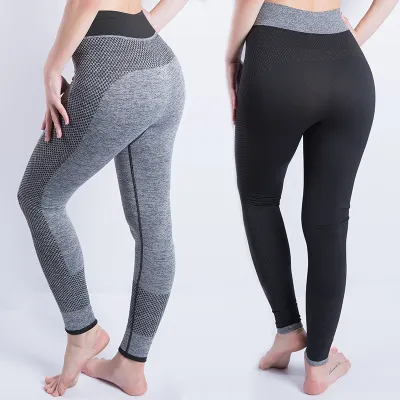 WomenS Seamless Yoga Pants Sports Running Tight Hip Lifting Nine-Point Leggings