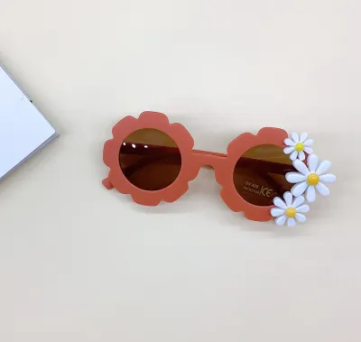 Children Kids Baby Fashion Cute Flower Frame Sunglasses Vintage Round PC