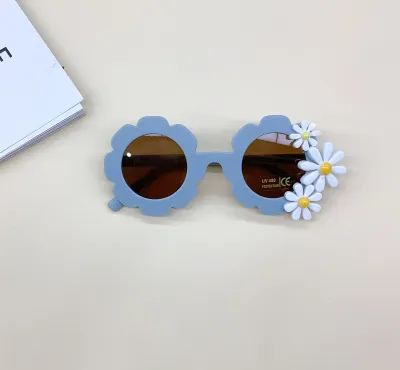 Children Kids Baby Fashion Cute Flower Frame Sunglasses Vintage Round PC