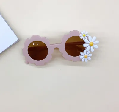 Children Kids Baby Fashion Cute Flower Frame Sunglasses Vintage Round PC