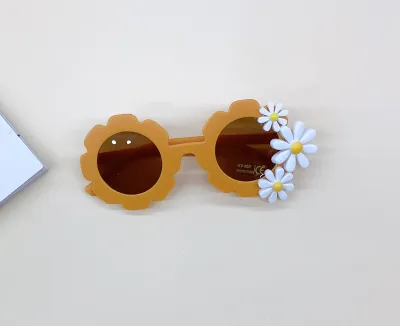 Children Kids Baby Fashion Cute Flower Frame Sunglasses Vintage Round PC