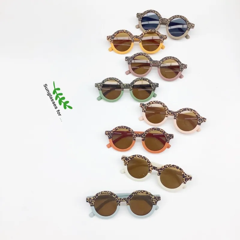 Children Kids Baby Fashion Round Frame Matching Color Sunglasses PC Frame