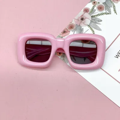 Children Kids Baby Fashion Square Frame AC Lens Sunglasses Simple Style
