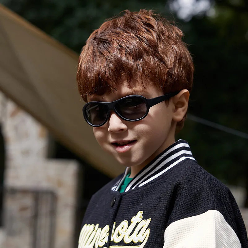 Children Kids Baby Fashion Boys Girls TPEE Silicone Oval Sunglasses Simple