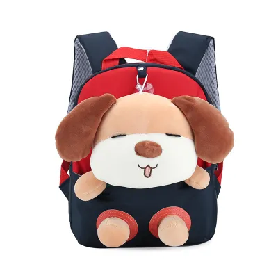 Children Kids Baby Fashion Boys Girls Cartoon Dog Doll Plush Toy Backpack School Bag