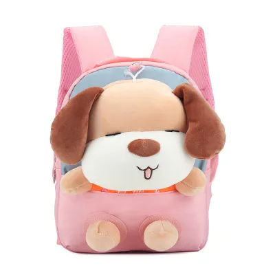 Children Kids Baby Fashion Boys Girls Cartoon Dog Doll Plush Toy Backpack School Bag