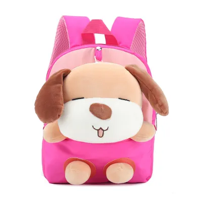 Children Kids Baby Fashion Boys Girls Cartoon Dog Doll Plush Toy Backpack School Bag