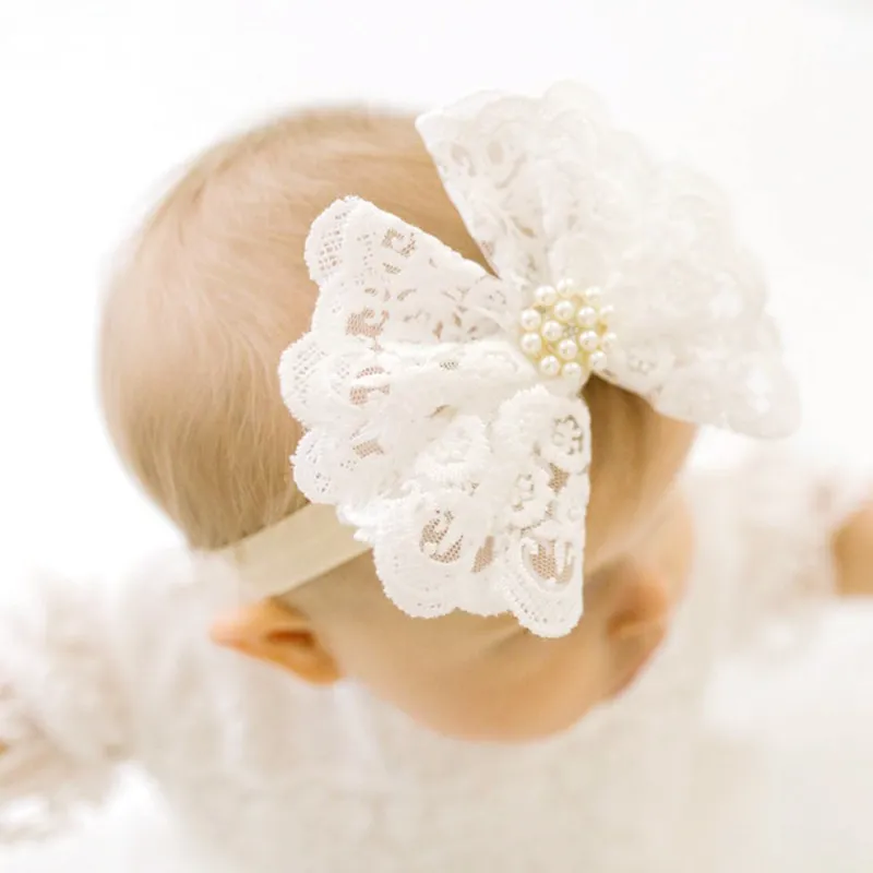 Children Kids Baby Fashion Girls Pear Bow Lace Headband