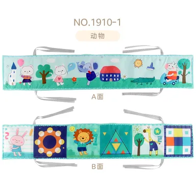 Children Kids Baby 12-Page Double-Sided Black White Bedside Cloth Book Educational Soft Fabric Toy