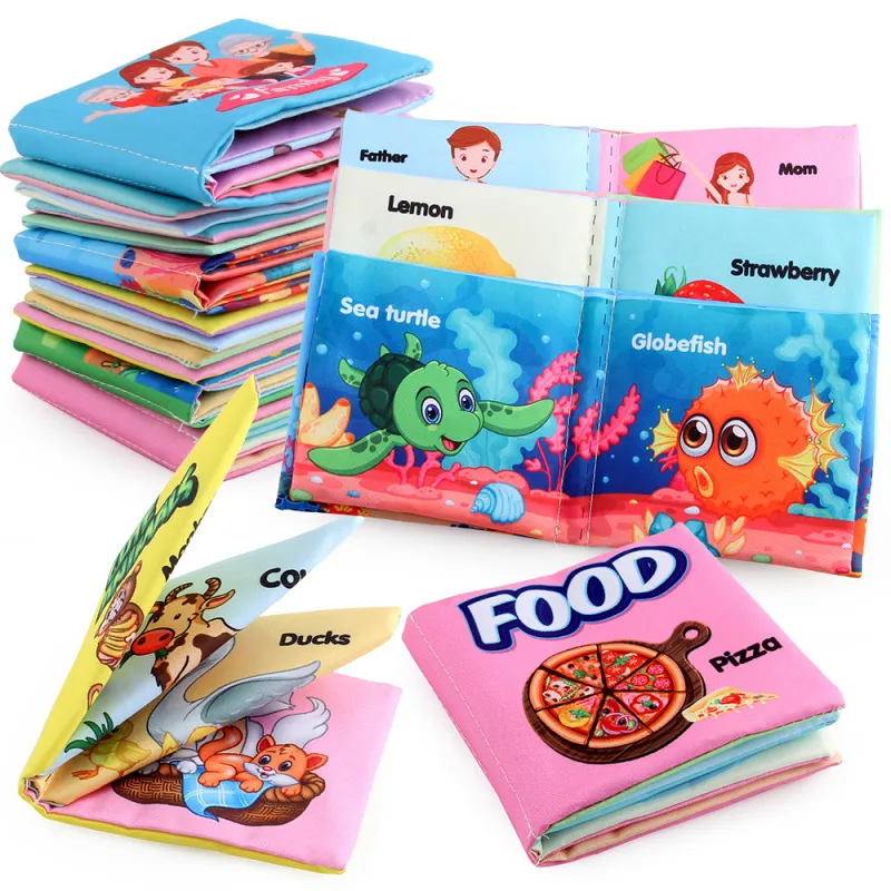 Cognitive Marine Animal English Cloth Book Early Education Toy for Kids