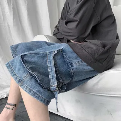 Men's Casual Straight Pocket Loose Denim Bermuda Shorts