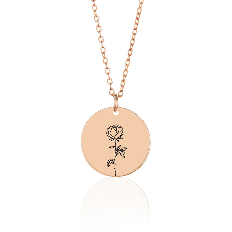 Wholesale Women Fashion Birth Month Flower Stainless Steel