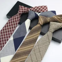Men Classic Plaid Printed All-match Tie
