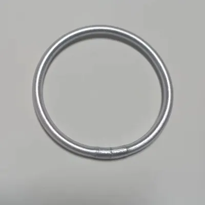 Women Simple Fashion Boho Gold Foil Shiny Silicone Bangle Bracelet