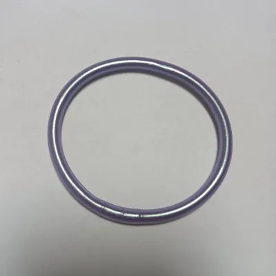 Women Simple Fashion Boho Gold Foil Shiny Silicone Bangle Bracelet