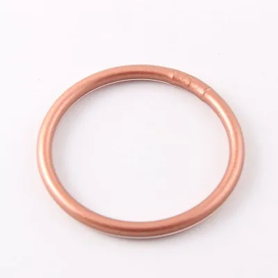 Women Simple Fashion Boho Gold Foil Shiny Silicone Bangle Bracelet