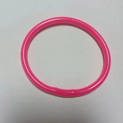 Women Simple Fashion Boho Gold Foil Shiny Silicone Bangle Bracelet