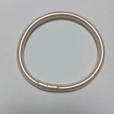 Women Simple Fashion Boho Gold Foil Shiny Silicone Bangle Bracelet