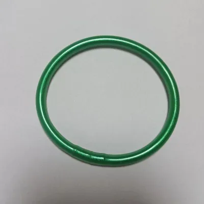 Women Simple Fashion Boho Gold Foil Shiny Silicone Bangle Bracelet