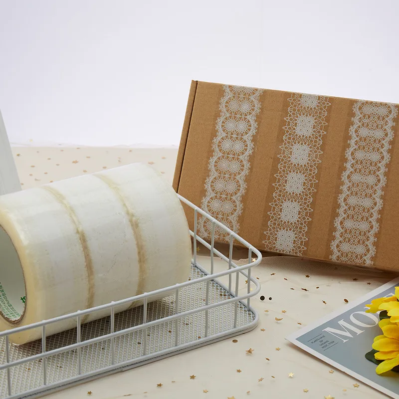 Simple Cartoon Cute Lace BOPP Packaging Sealing Tape 100M