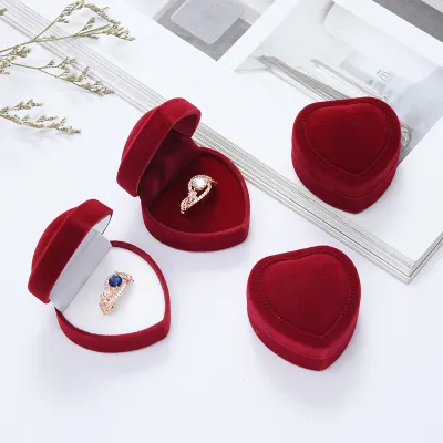 Wedding Jewelry Storage Packaging Box Peach Heart Ring Box