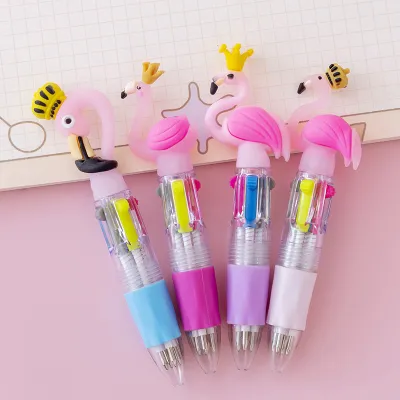 Cute Cartoon Four-Color Mini Ballpoint Pen Student Stationery