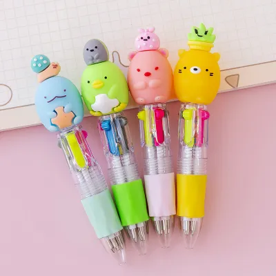 Cute Cartoon Four-Color Mini Ballpoint Pen Student Stationery