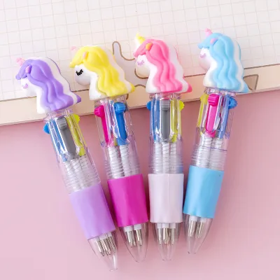 Cute Cartoon Four-Color Mini Ballpoint Pen Student Stationery