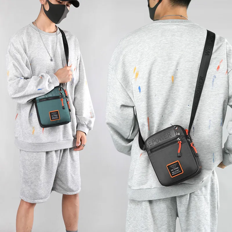 Men's Street Fashion Lightweight Messenger Bag Nylon Vertical Square