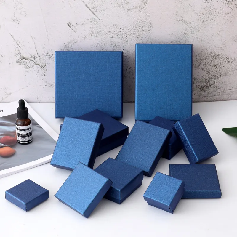 Sapphire Blue Jewelry Packaging Box for Bracelet Ring Earrings Paper/Cardboard