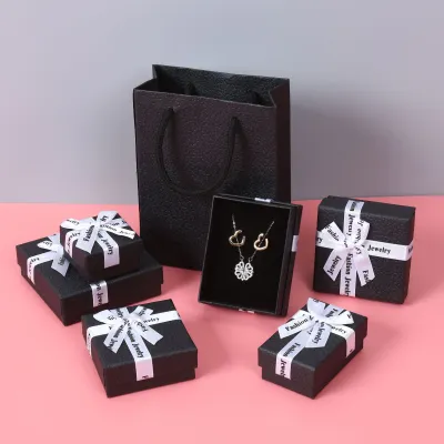 Portable Jewelry Packaging Box Ring Earring Necklace Storage