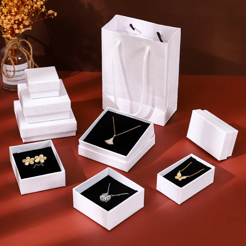 Portable Jewelry Packaging Box Ring Earring Necklace Storage