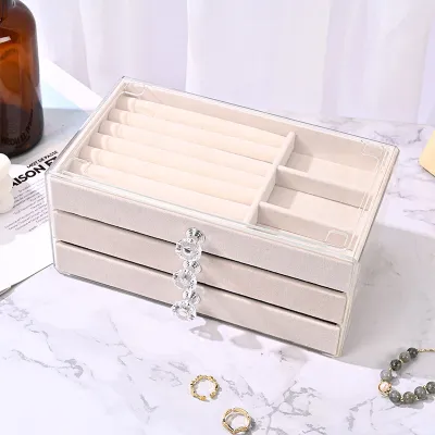 Simple Three-Layer Acrylic Jewelry Display Packaging Box