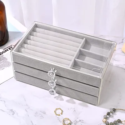 Simple Three-Layer Acrylic Jewelry Display Packaging Box