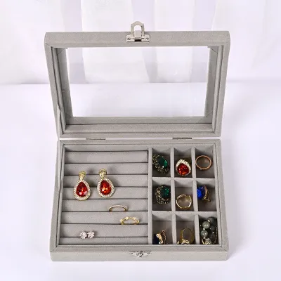 Simple Fashion Single-Layer Flannel Jewelry Packaging Box for Accessories Storage