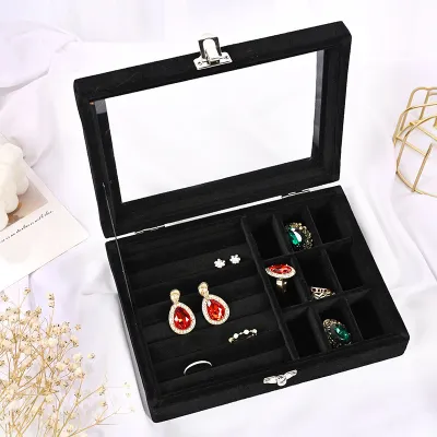 Simple Fashion Single-Layer Flannel Jewelry Packaging Box for Accessories Storage