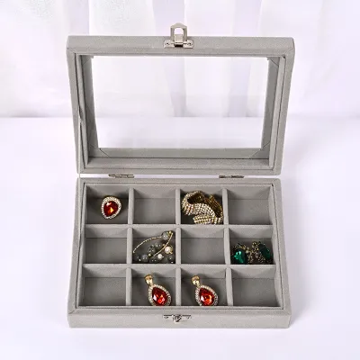 Simple Fashion Single-Layer Flannel Jewelry Packaging Box for Accessories Storage