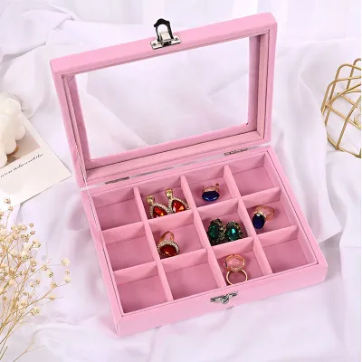 Simple Fashion Single-Layer Flannel Jewelry Packaging Box for Accessories Storage
