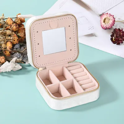 Simple Travel Portable Flannel Jewelry Packaging Box