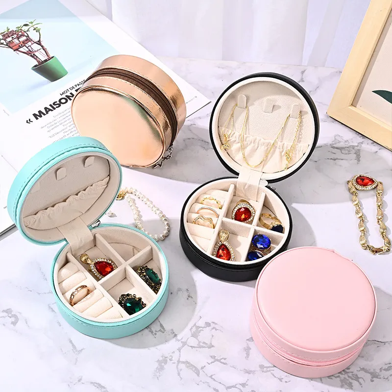 Fashion Portable Travel Jewelry Box 10X10X5Cm Composite Material